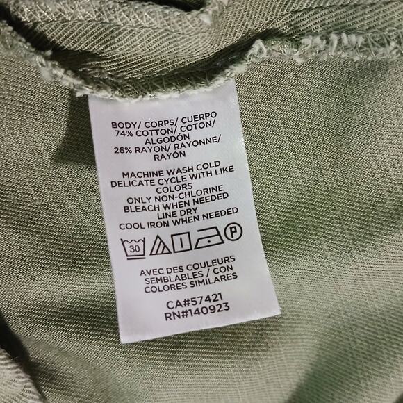 Loft Outlet Size 8 Olive Green Mini Skirt cotton/rayon blend side-zip - Picture 10 of 10